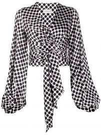 Alexandre Vauthier polka-dot wrap blouse polka-dot wrap blouse at Farfetch